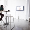 utställningsvy / Anna Linders video "13 Related Sewing Machines", foto: Hans Johansson
